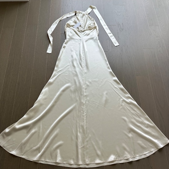 Reformation VERIA White Ivory Silk Halter Gown Dress Wedding Gown 2 - with tags - Picture 3 of 16